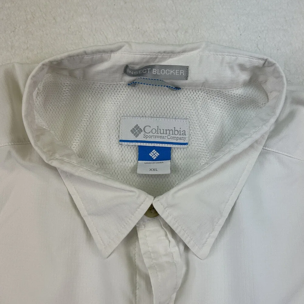 Columbia Shirt Mens 2XL Insect Blocker Fishing Outdoor Long Sleeve Beige